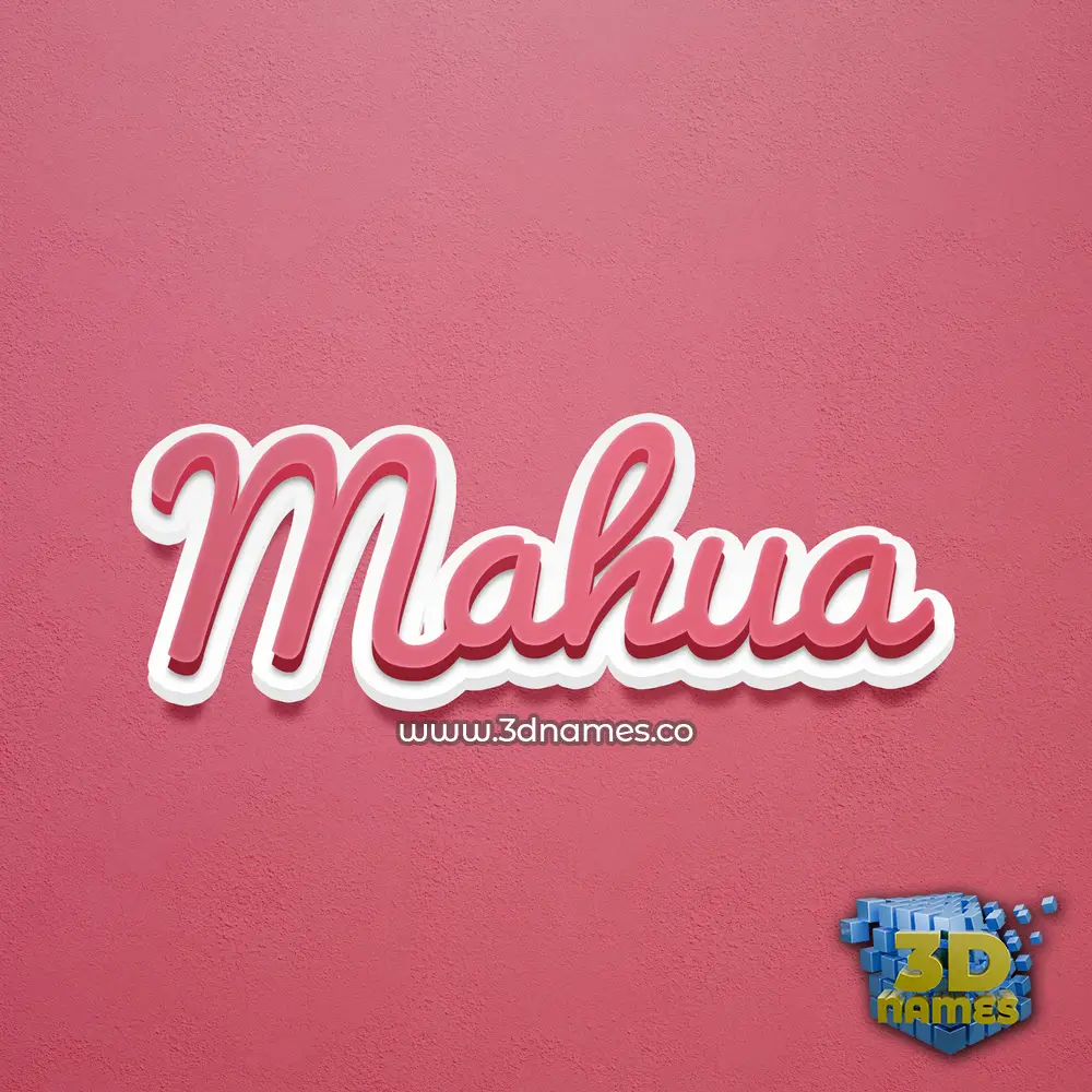 mahua in Red Scribble style - 3D name wallpaper