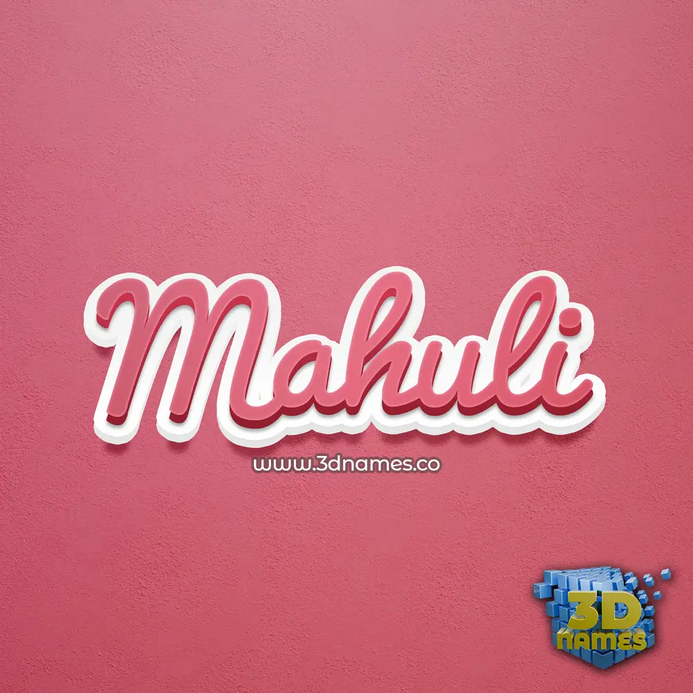 mahuli in Red Scribble style - 3D name wallpaper
