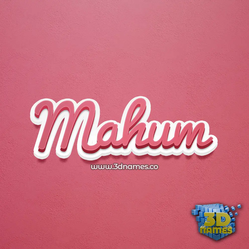 mahum in Red Scribble style - 3D name wallpaper