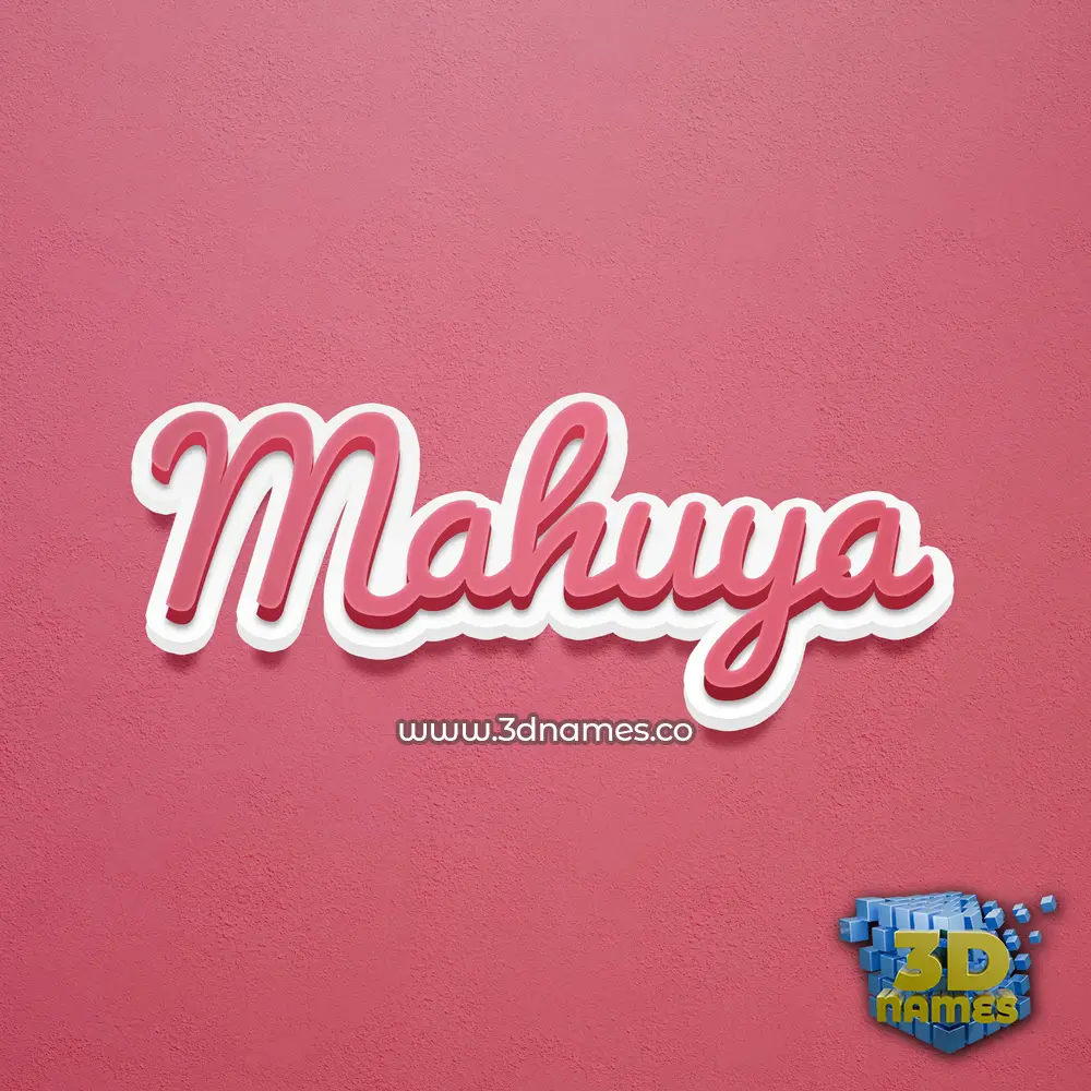 mahuya in Red Scribble style - 3D name wallpaper
