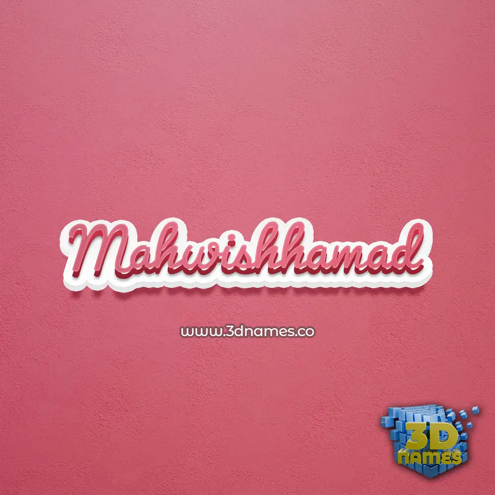 mahwishhamad in Red Scribble style - 3D name wallpaper