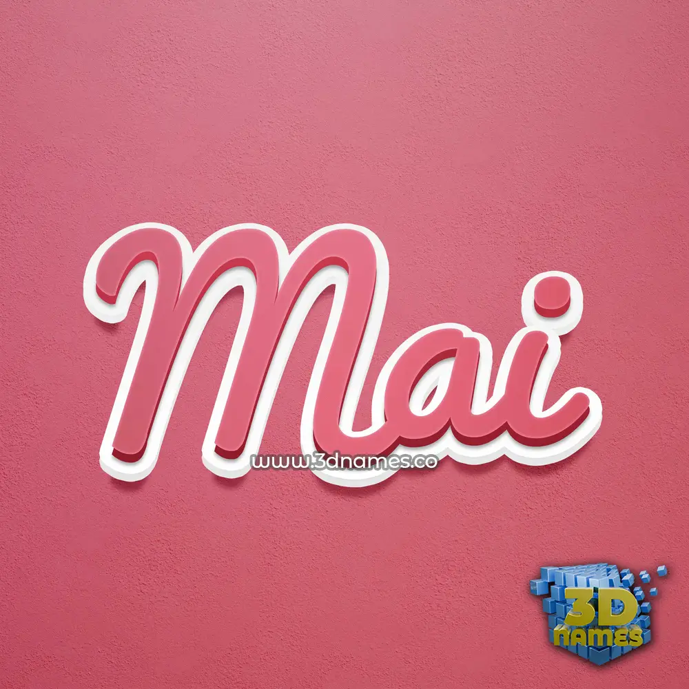 mai in Red Scribble style - 3D name wallpaper