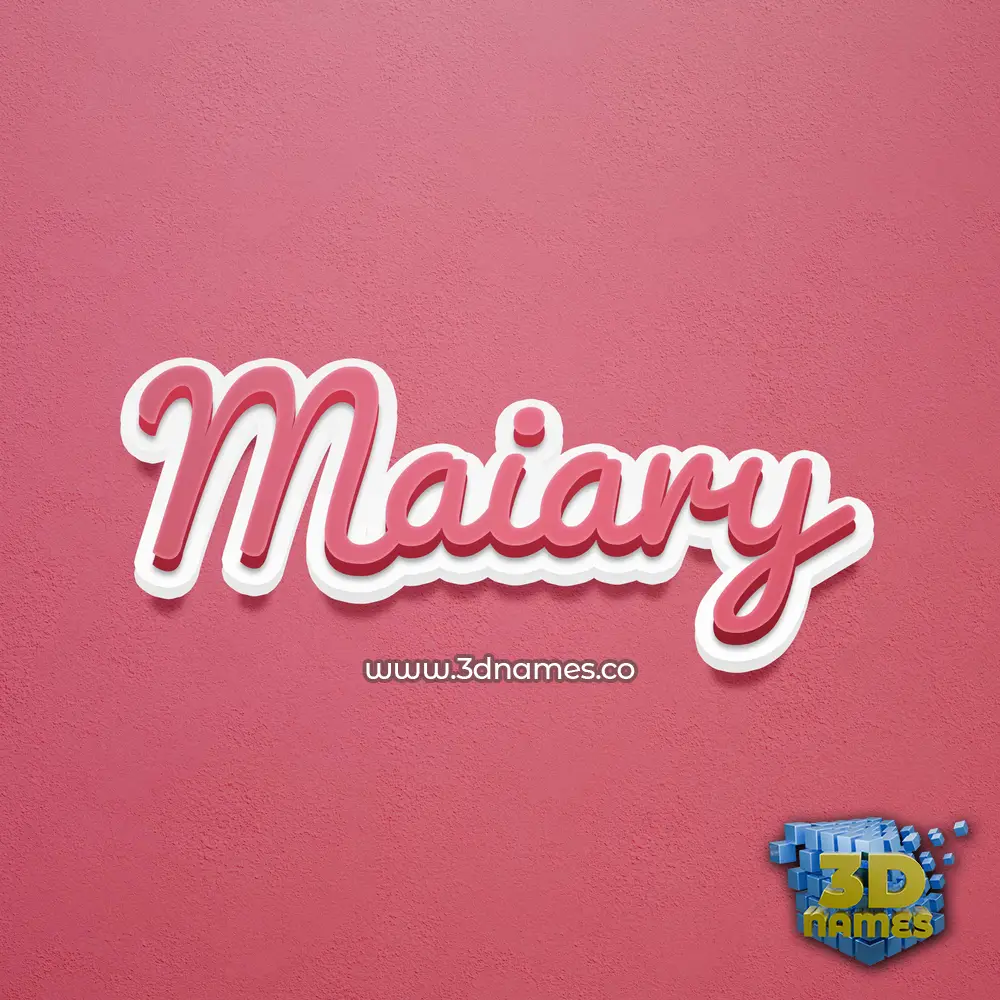 maiary in Red Scribble style - 3D name wallpaper