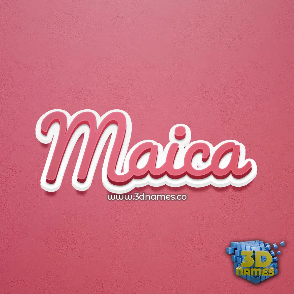 maica in Red Scribble style - 3D name wallpaper