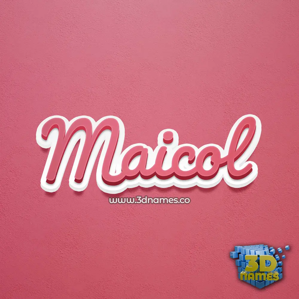 maicol in Red Scribble style - 3D name wallpaper