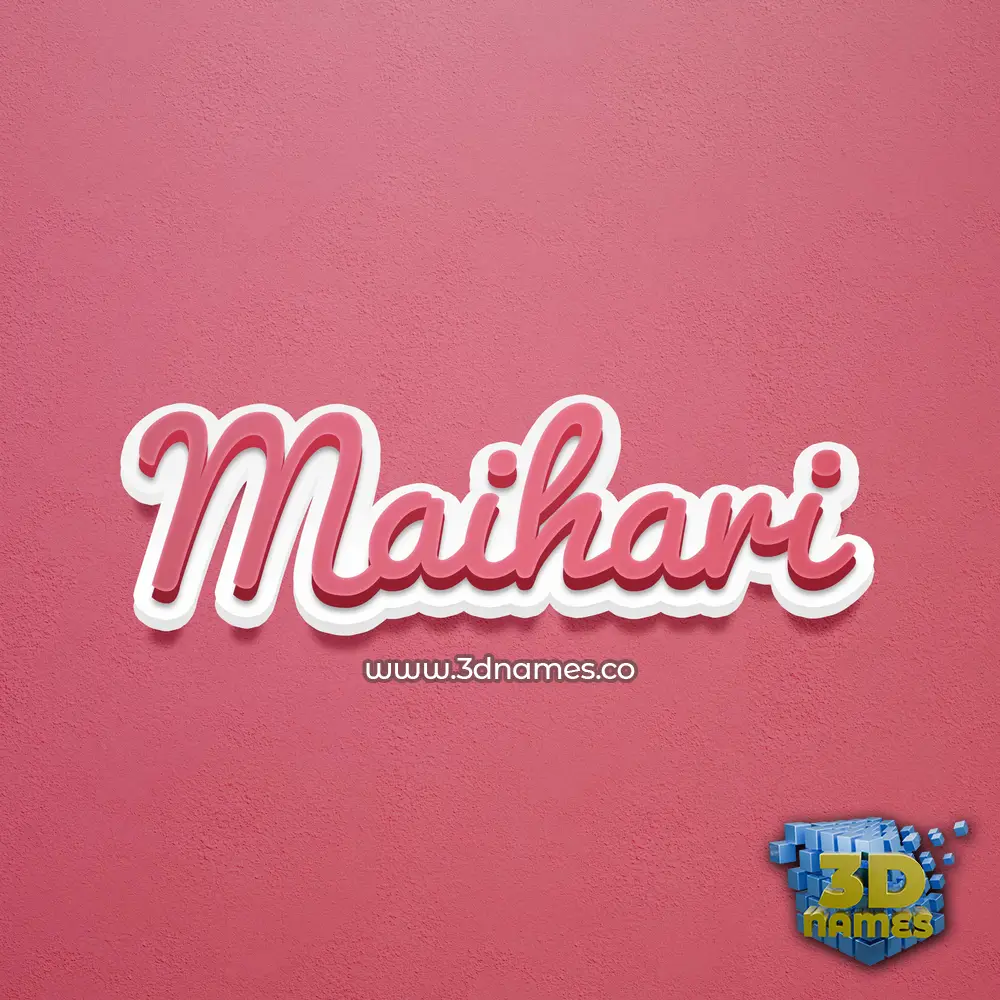 maihari in Red Scribble style - 3D name wallpaper