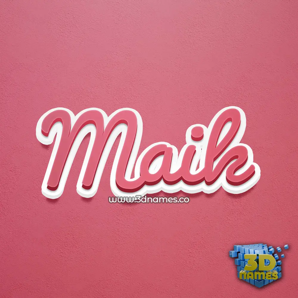 maik in Red Scribble style - 3D name wallpaper