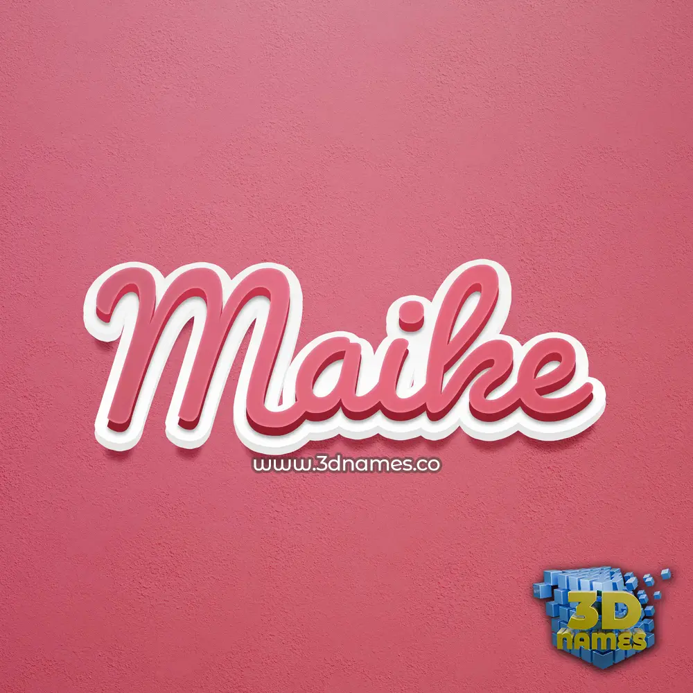 maike in Red Scribble style - 3D name wallpaper