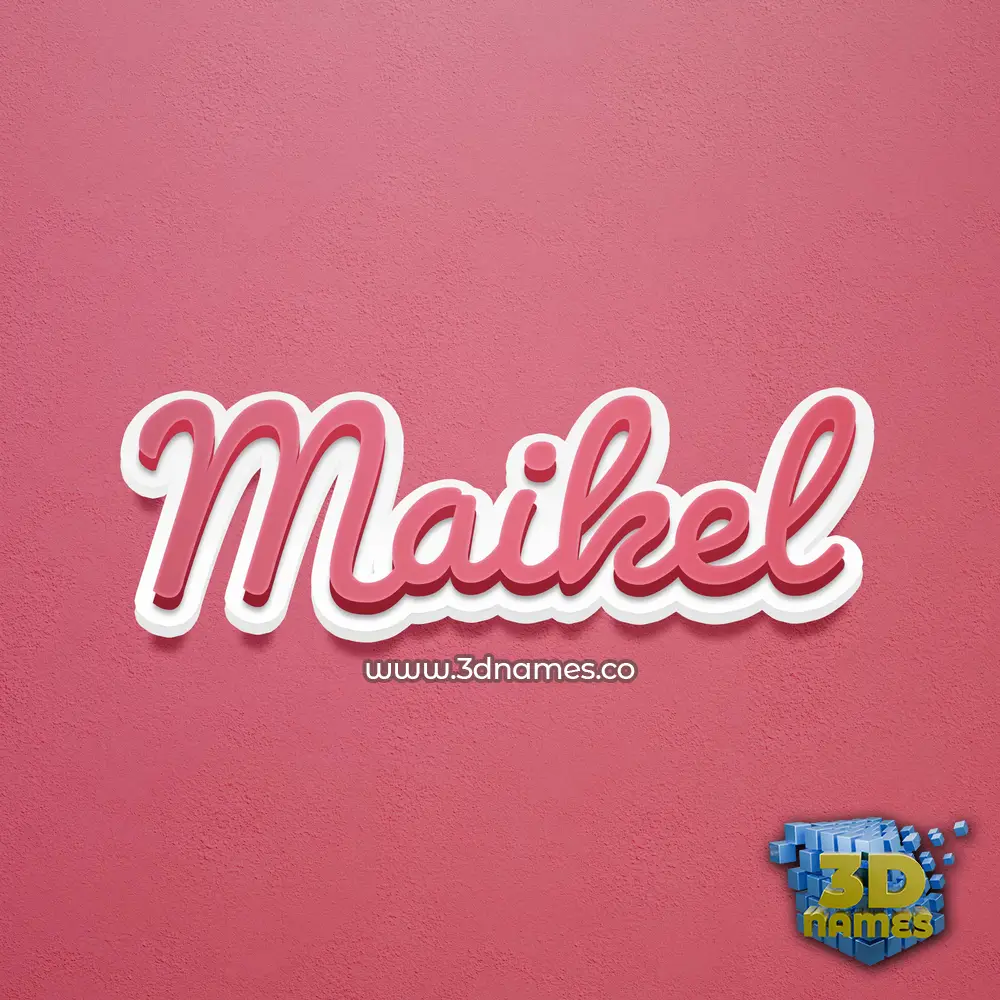 maikel in Red Scribble style - 3D name wallpaper