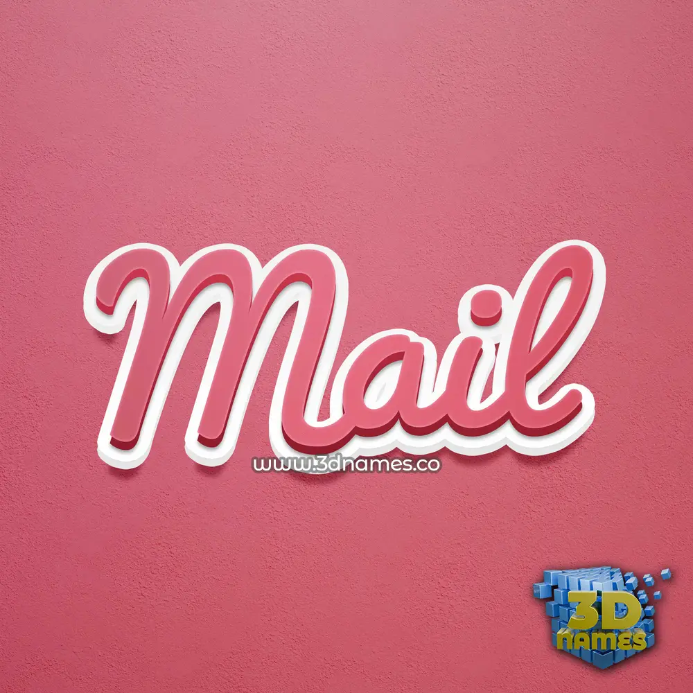mail in Red Scribble style - 3D name wallpaper