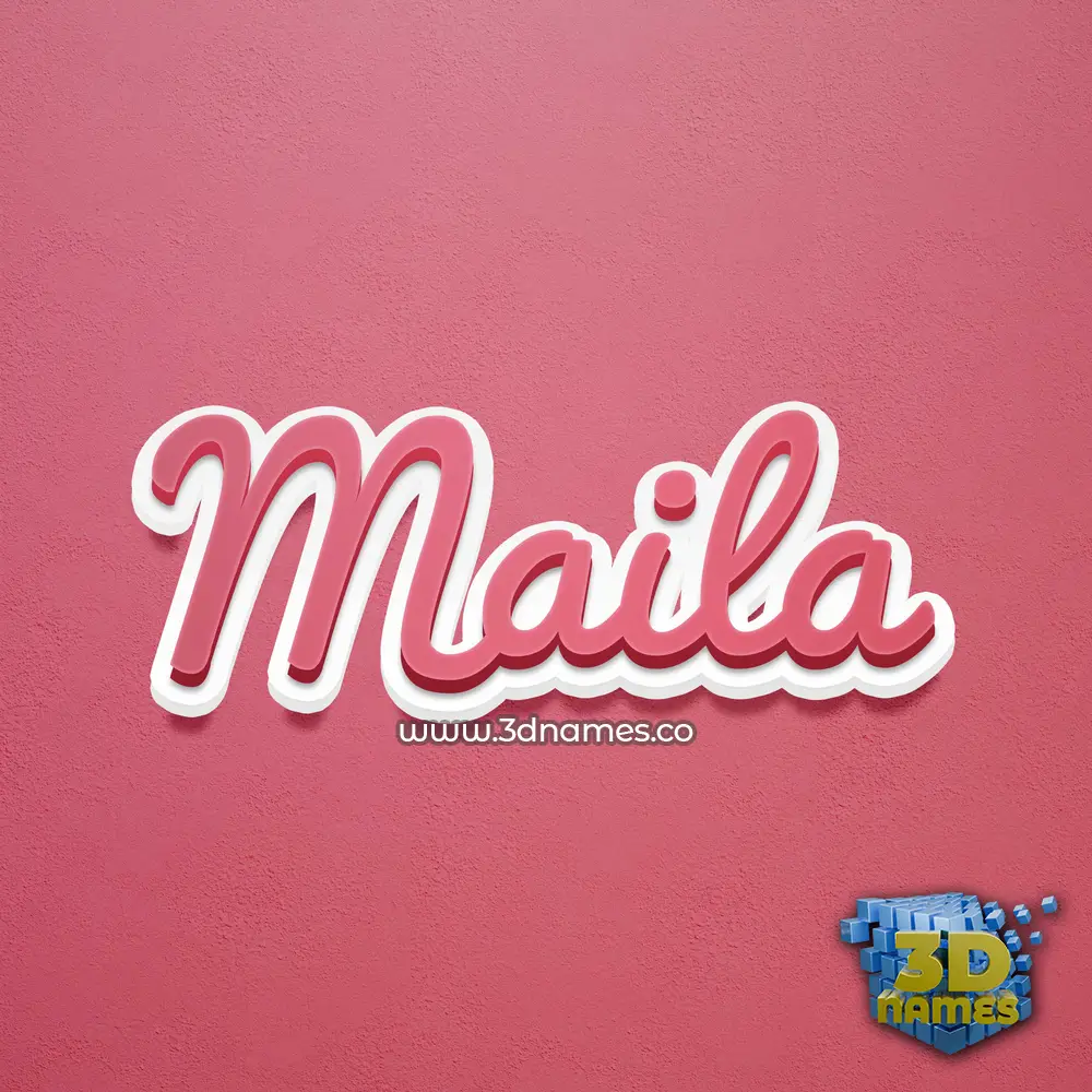 maila in Red Scribble style - 3D name wallpaper
