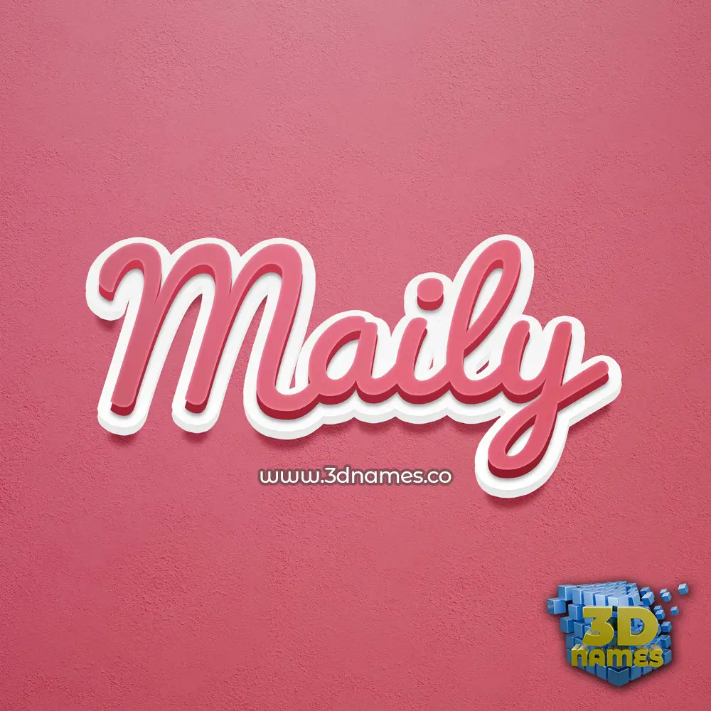 maily in Red Scribble style - 3D name wallpaper