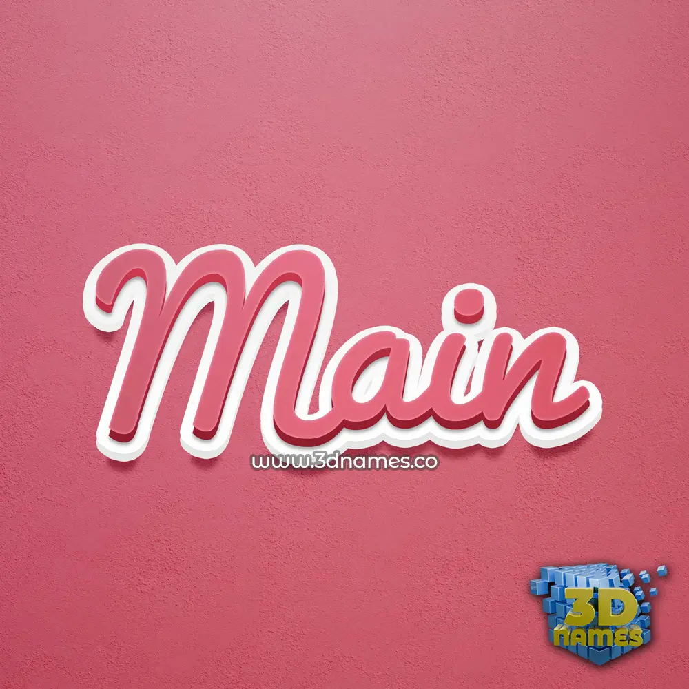 main in Red Scribble style - 3D name wallpaper