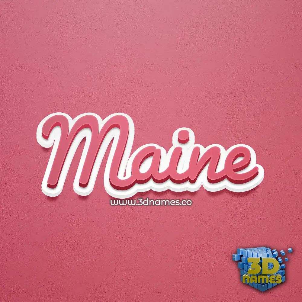 maine in Red Scribble style - 3D name wallpaper