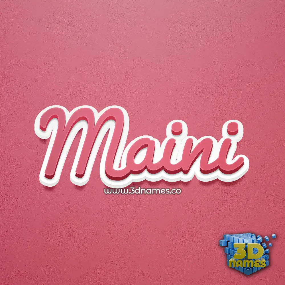 maini in Red Scribble style - 3D name wallpaper