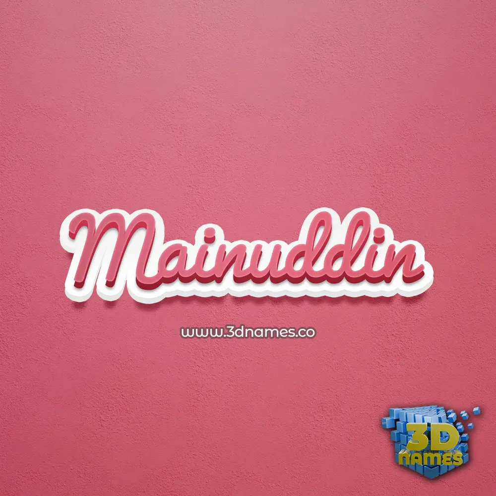 mainuddin in Red Scribble style - 3D name wallpaper