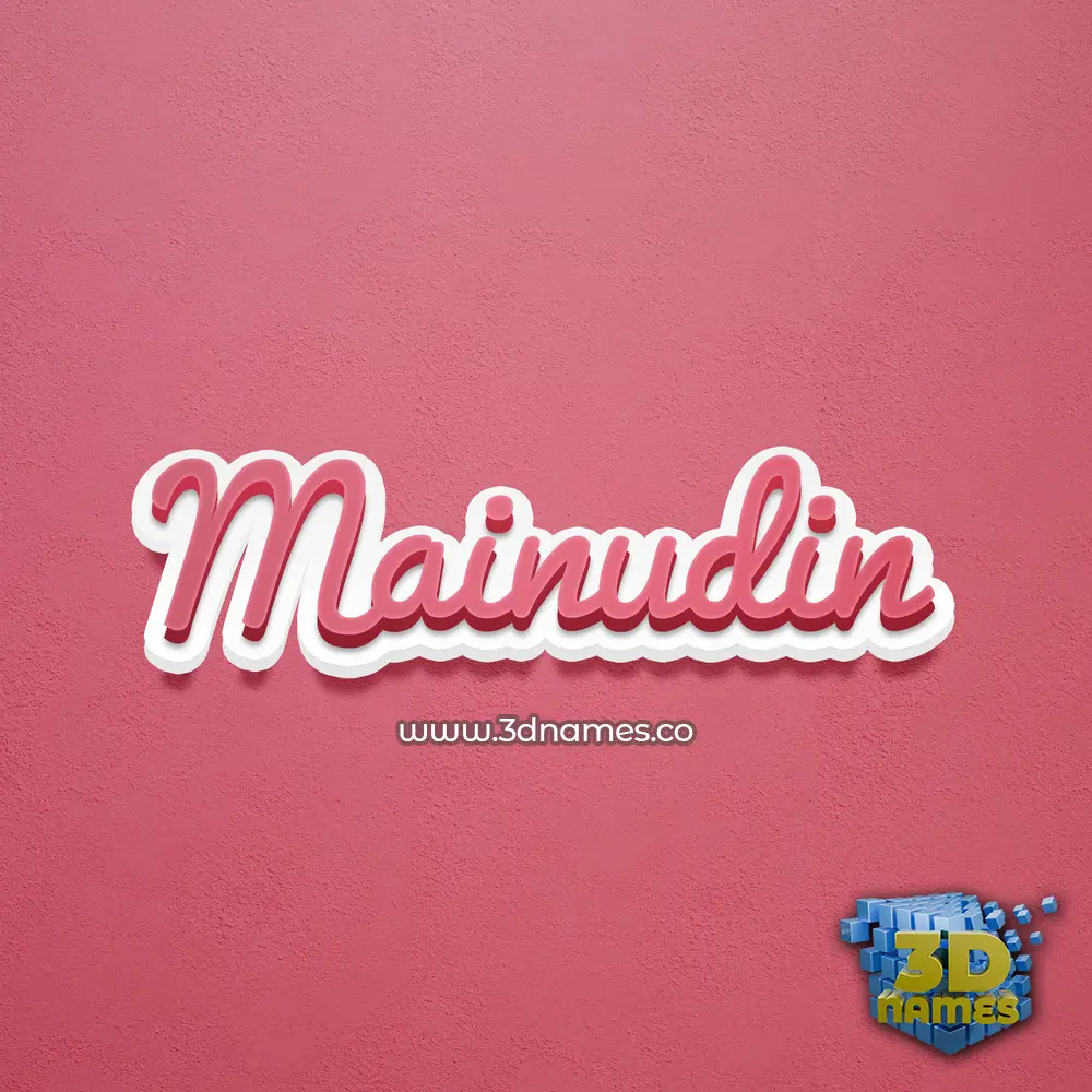 mainudin in Red Scribble style - 3D name wallpaper