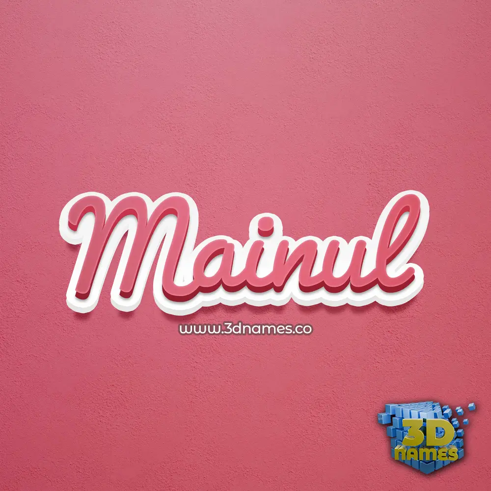mainul in Red Scribble style - 3D name wallpaper