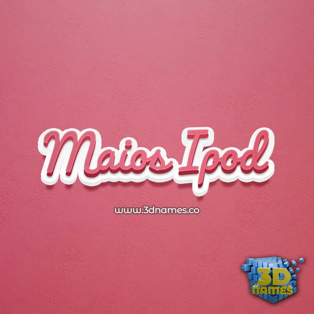 maios ipod in Red Scribble style - 3D name wallpaper