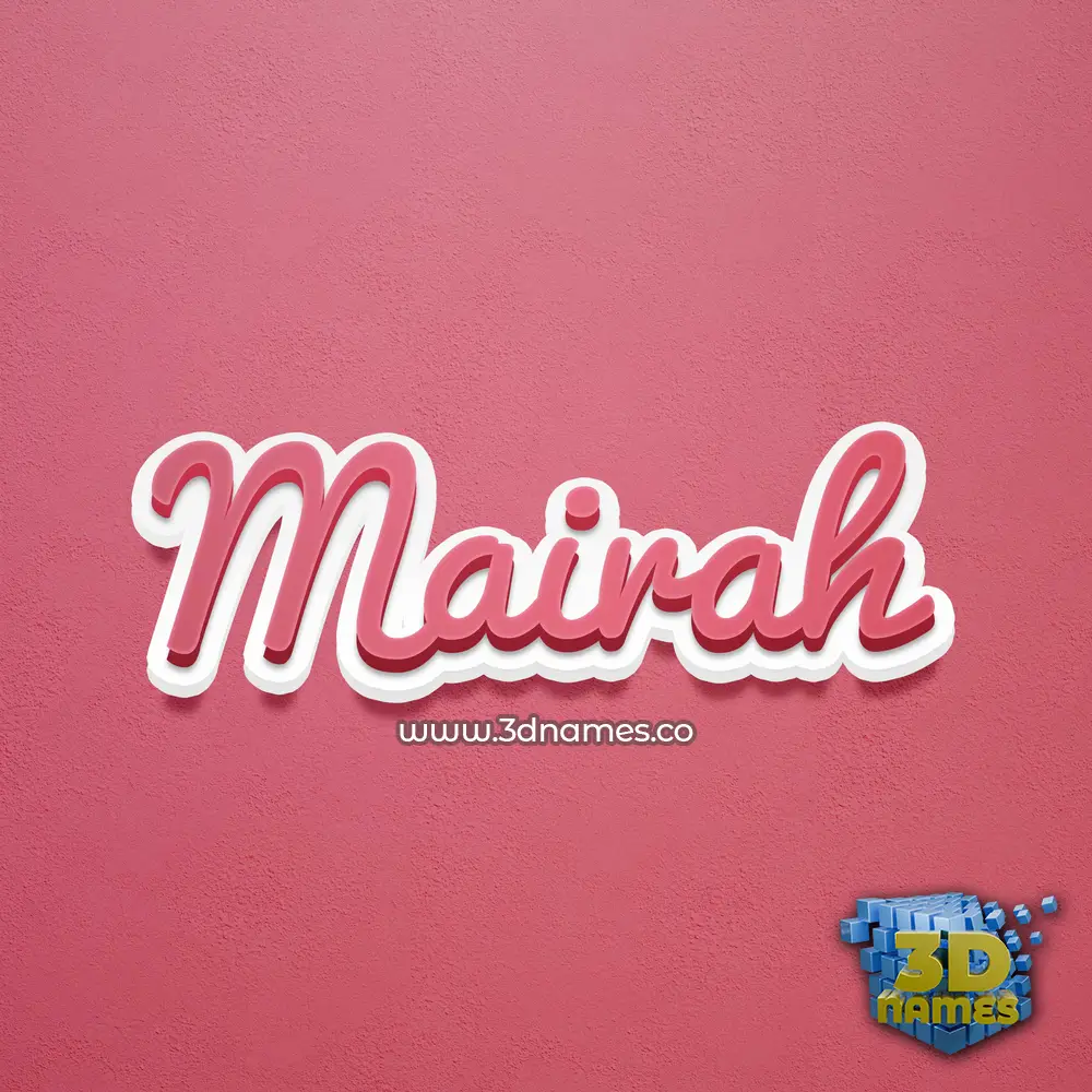mairah in Red Scribble style - 3D name wallpaper