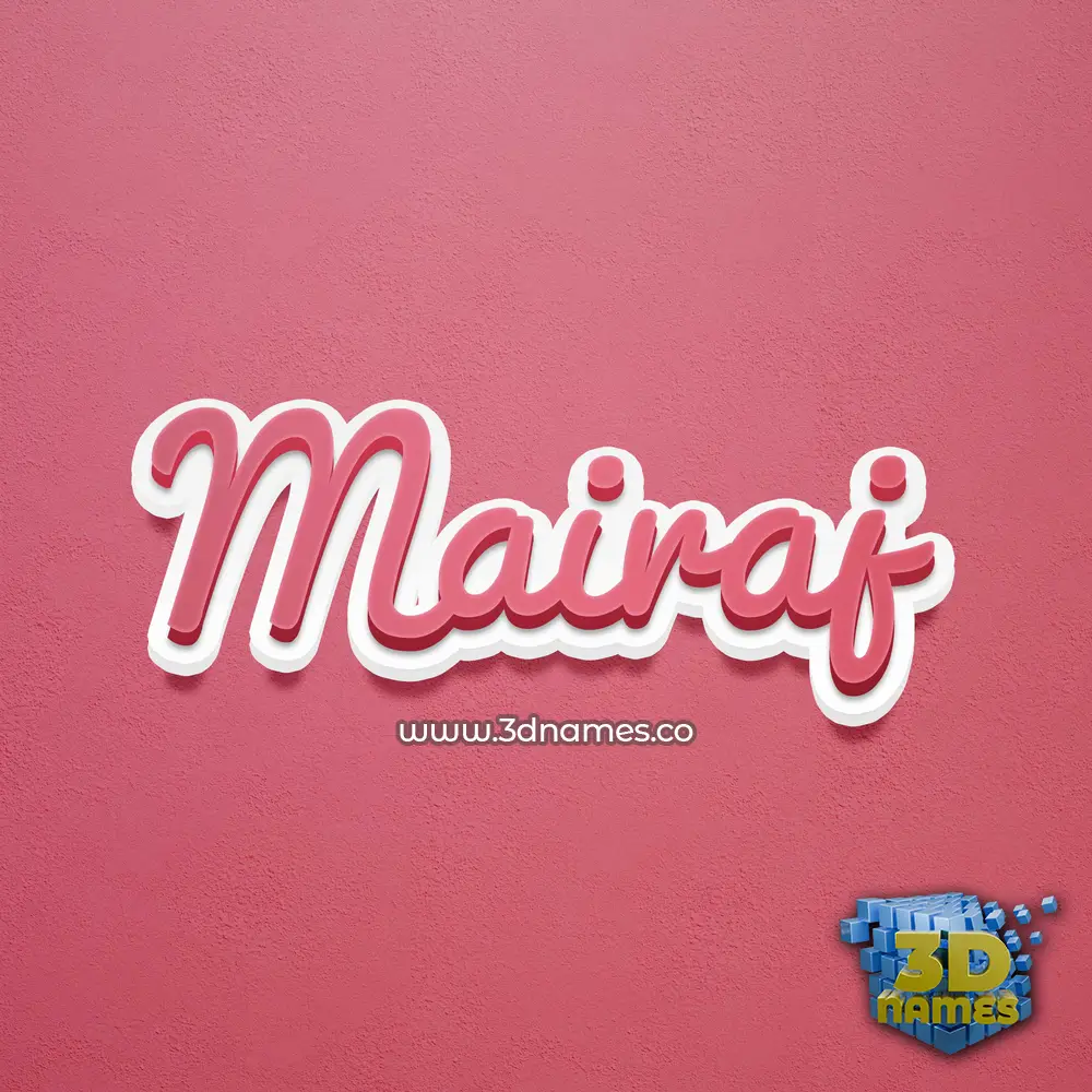 mairaj in Red Scribble style - 3D name wallpaper