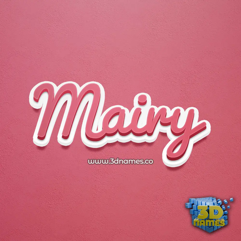 mairy in Red Scribble style - 3D name wallpaper
