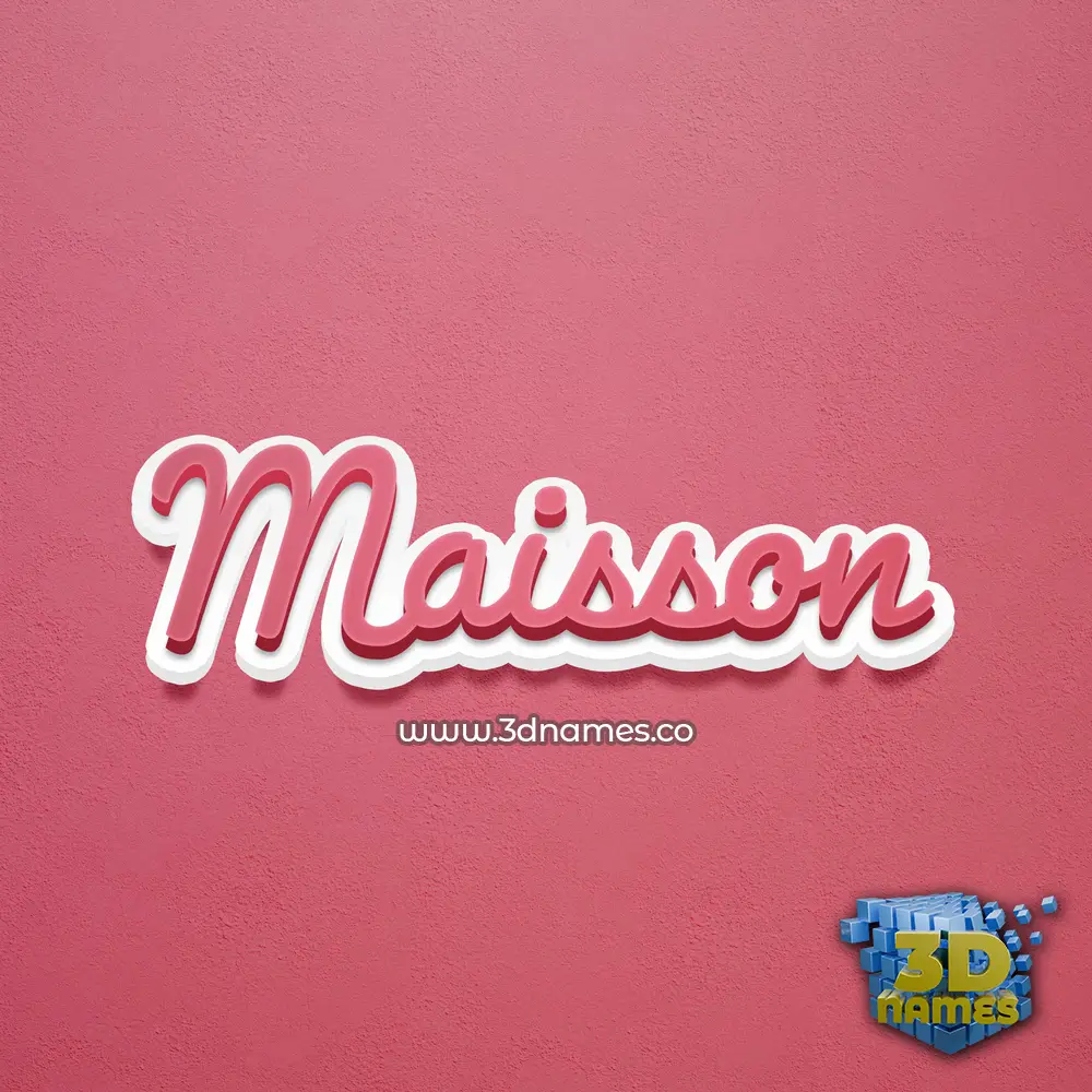 maisson in Red Scribble style - 3D name wallpaper