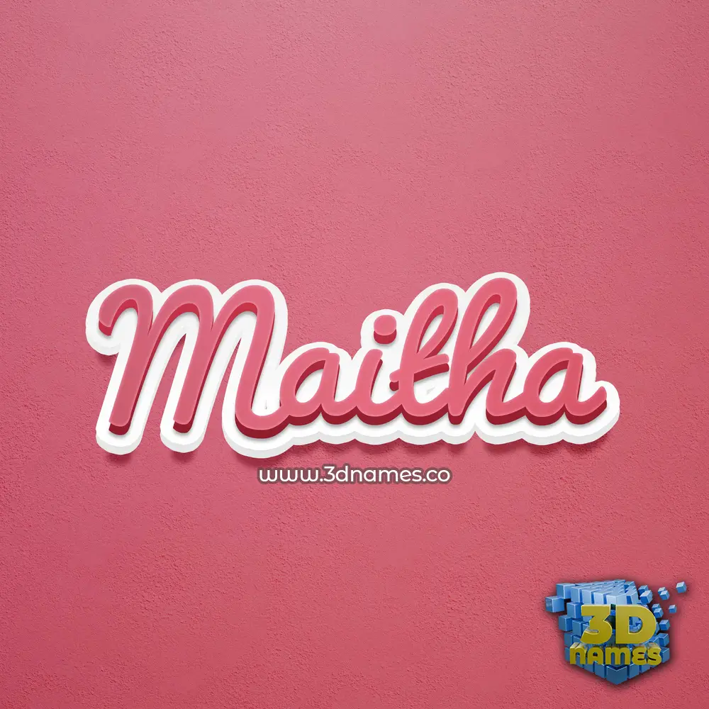 maitha in Red Scribble style - 3D name wallpaper