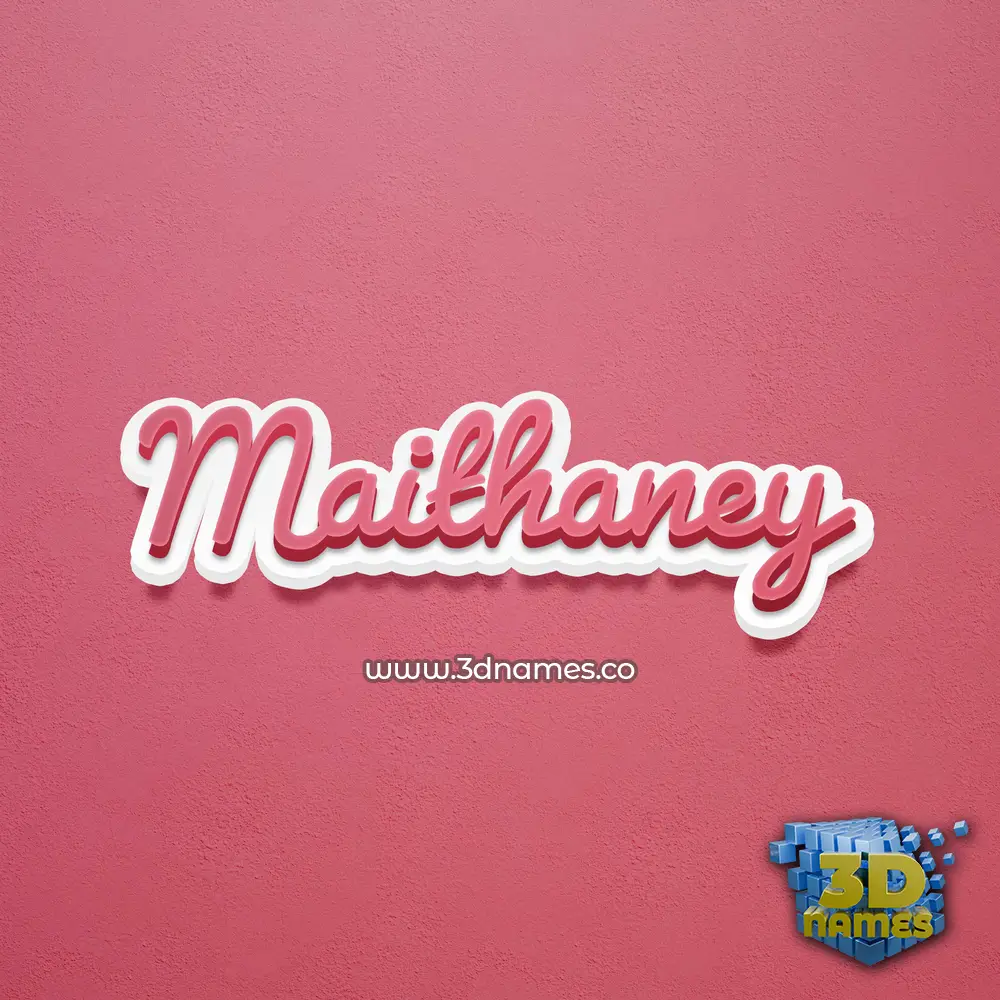 maithaney in Red Scribble style - 3D name wallpaper