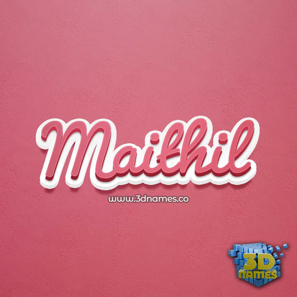 maithil in Red Scribble style - 3D name wallpaper