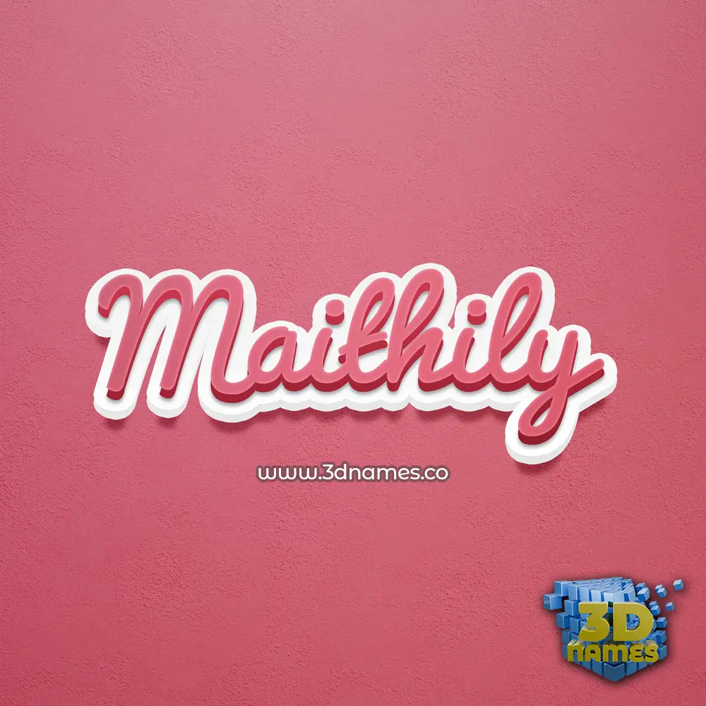 maithily in Red Scribble style - 3D name wallpaper