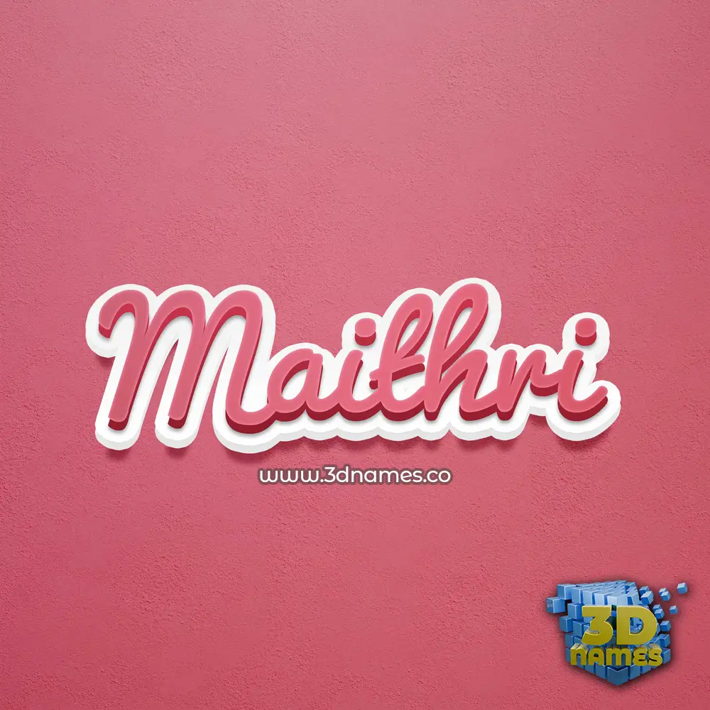 maithri in Red Scribble style - 3D name wallpaper