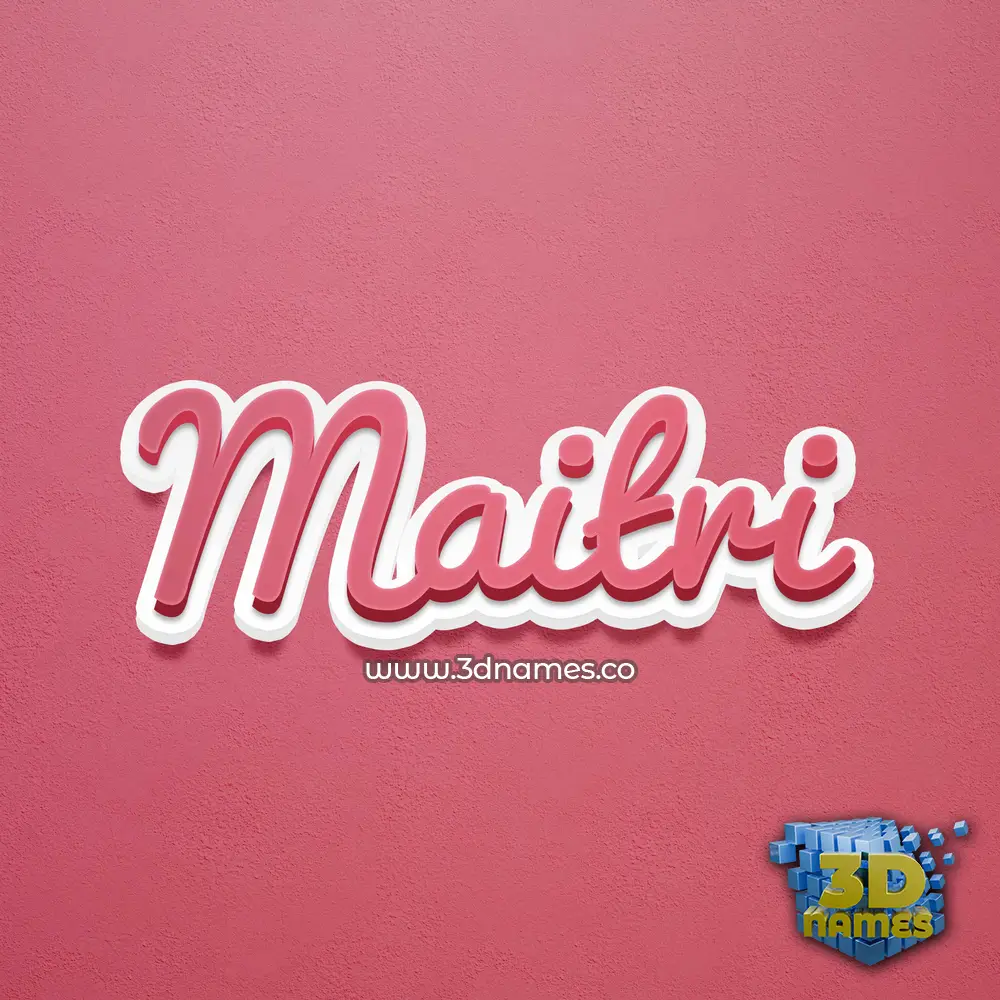 maitri in Red Scribble style - 3D name wallpaper