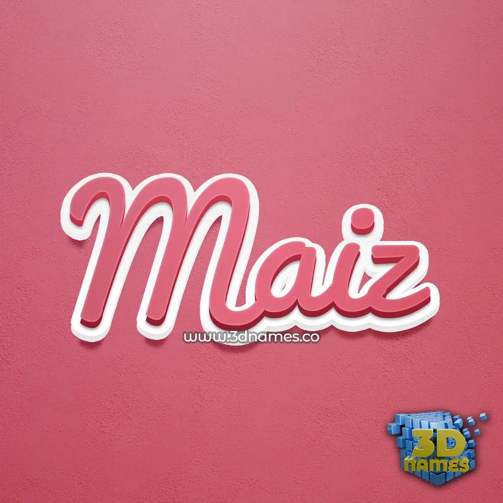 maiz in Red Scribble style - 3D name wallpaper