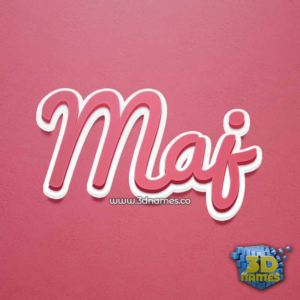 maj in Red Scribble style - 3D name wallpaper