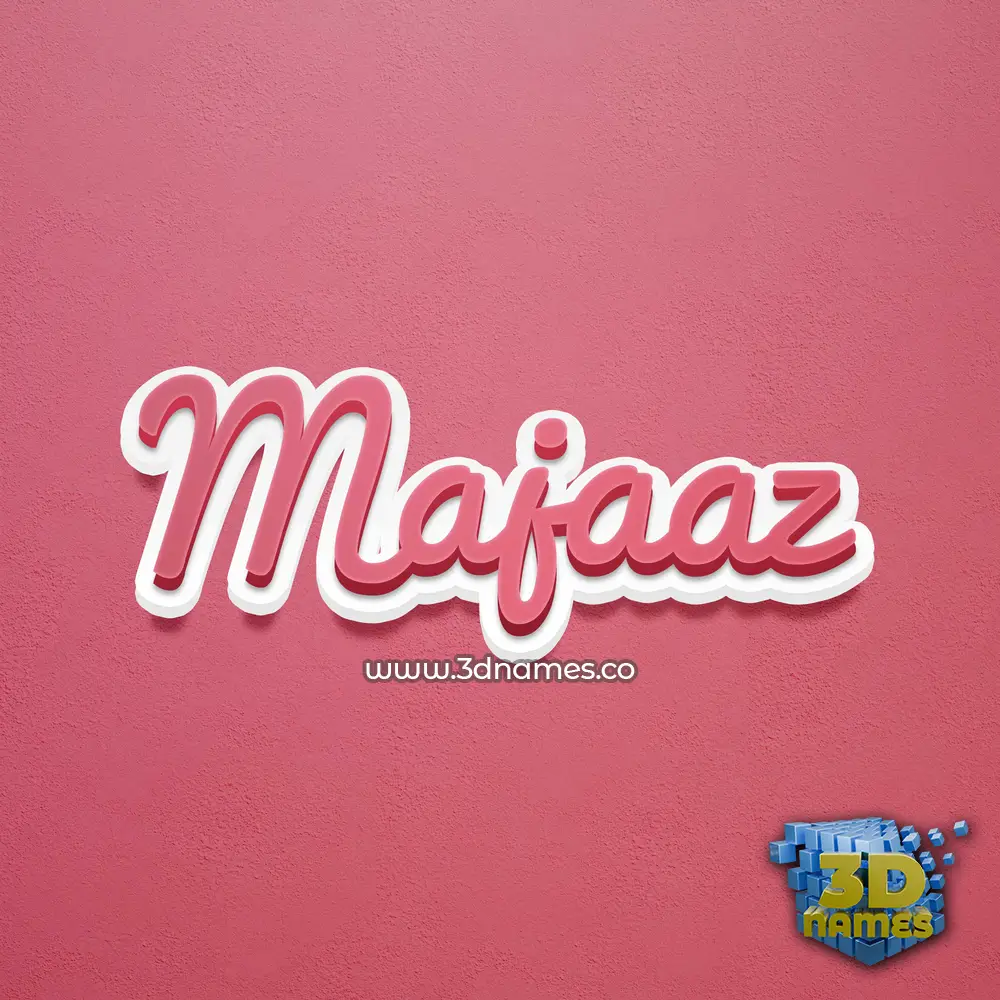 majaaz in Red Scribble style - 3D name wallpaper
