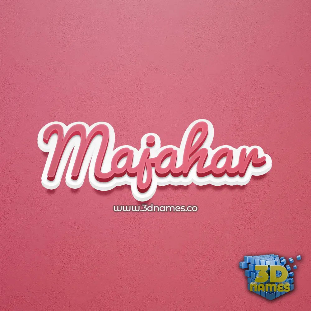 majahar in Red Scribble style - 3D name wallpaper
