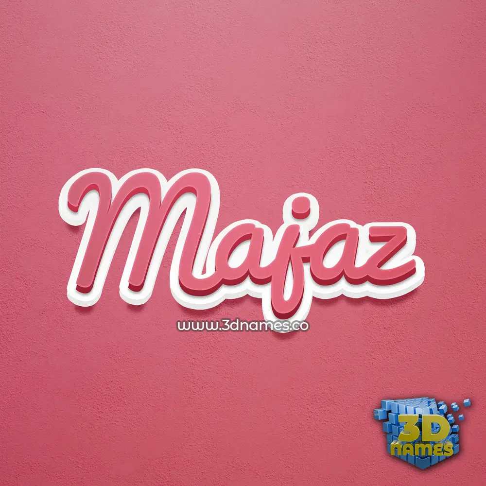 majaz in Red Scribble style - 3D name wallpaper