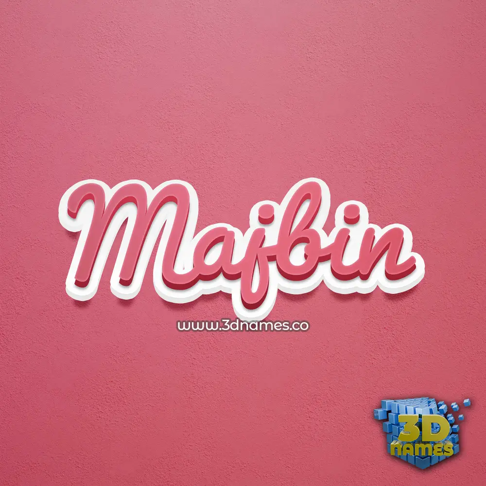 majbin in Red Scribble style - 3D name wallpaper