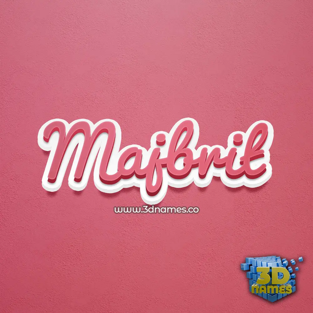 majbrit in Red Scribble style - 3D name wallpaper