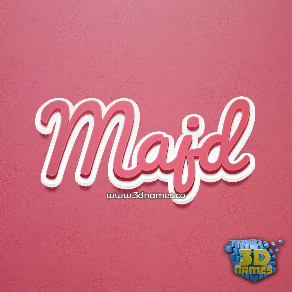 majd in Red Scribble style - 3D name wallpaper