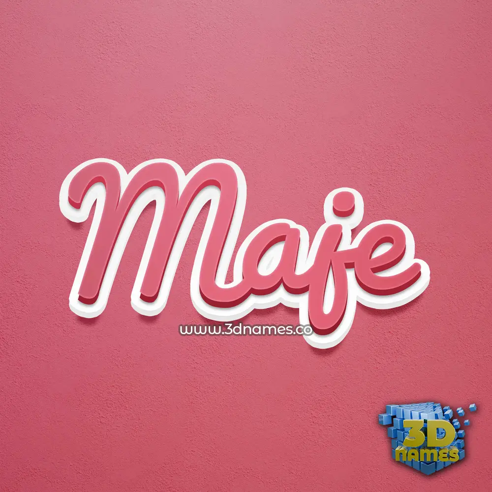 maje in Red Scribble style - 3D name wallpaper