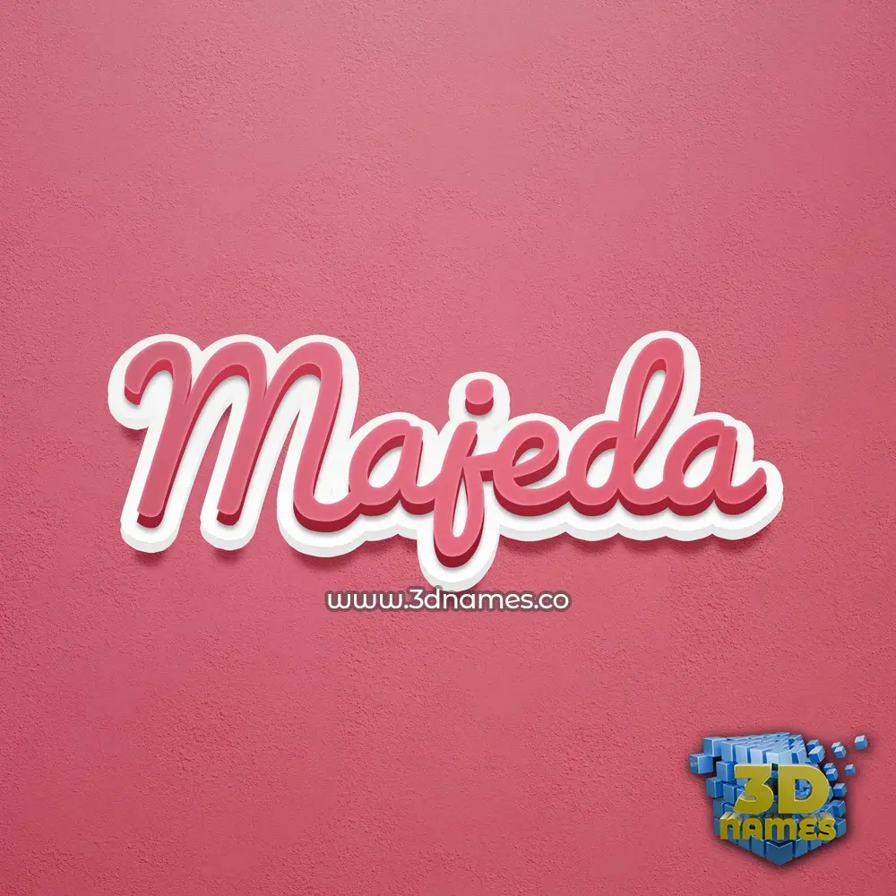 majeda in Red Scribble style - 3D name wallpaper