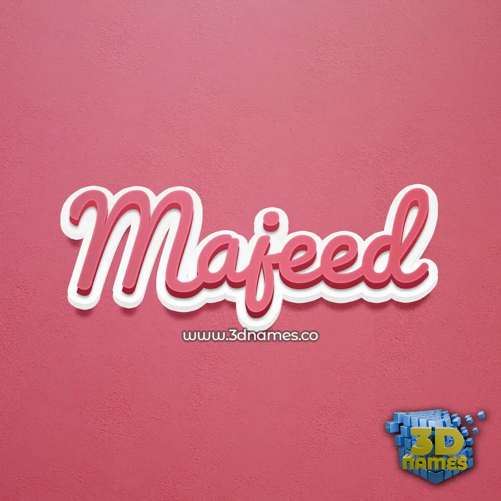 majeed in Red Scribble style - 3D name wallpaper