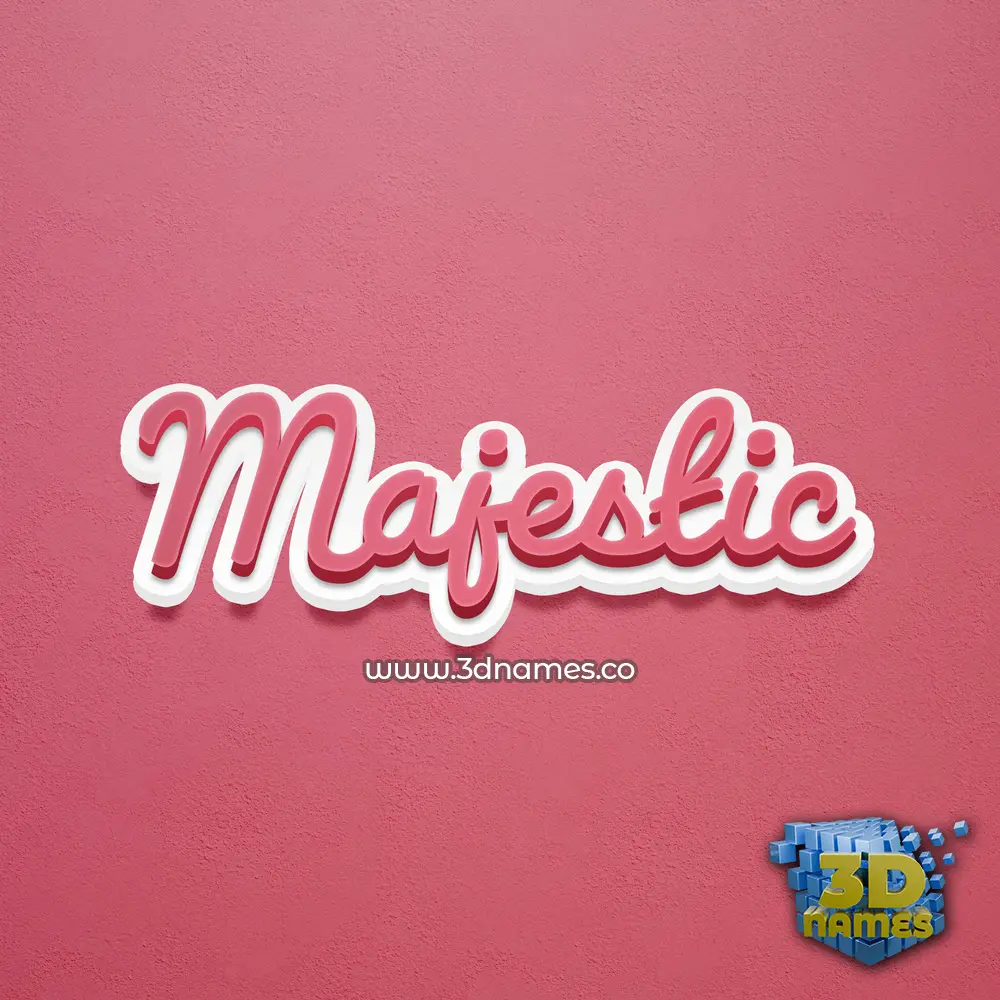 majestic in Red Scribble style - 3D name wallpaper