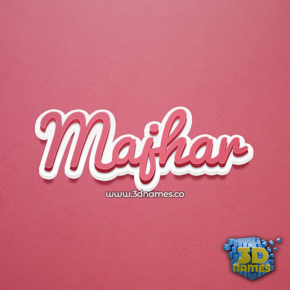 majhar in Red Scribble style - 3D name wallpaper