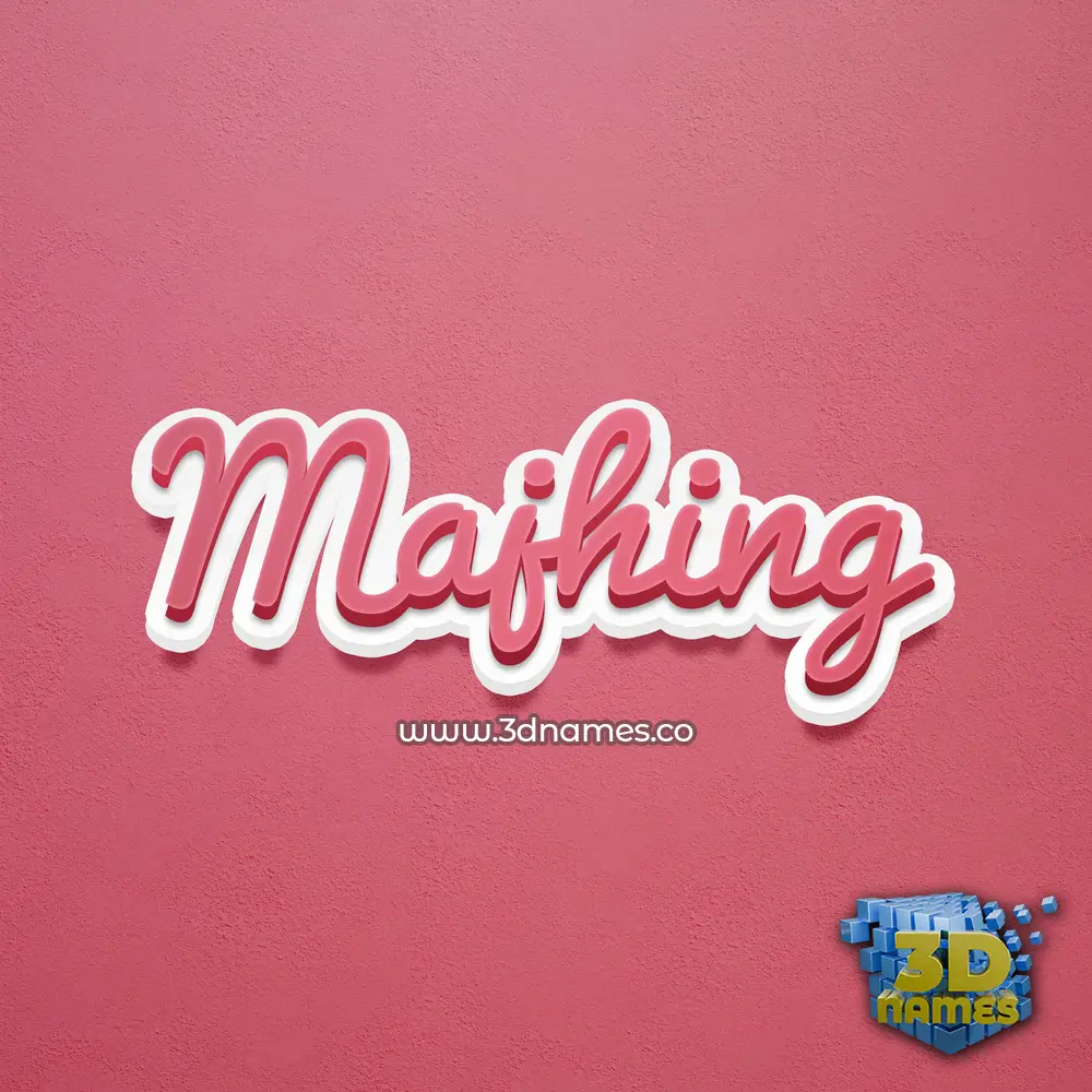 majhing in Red Scribble style - 3D name wallpaper