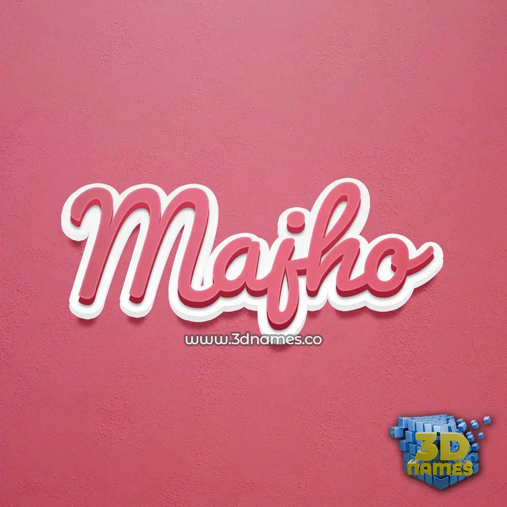 majho in Red Scribble style - 3D name wallpaper