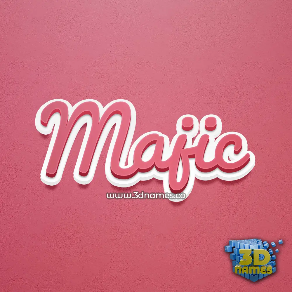 majic in Red Scribble style - 3D name wallpaper