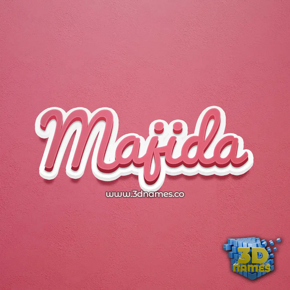 majida in Red Scribble style - 3D name wallpaper
